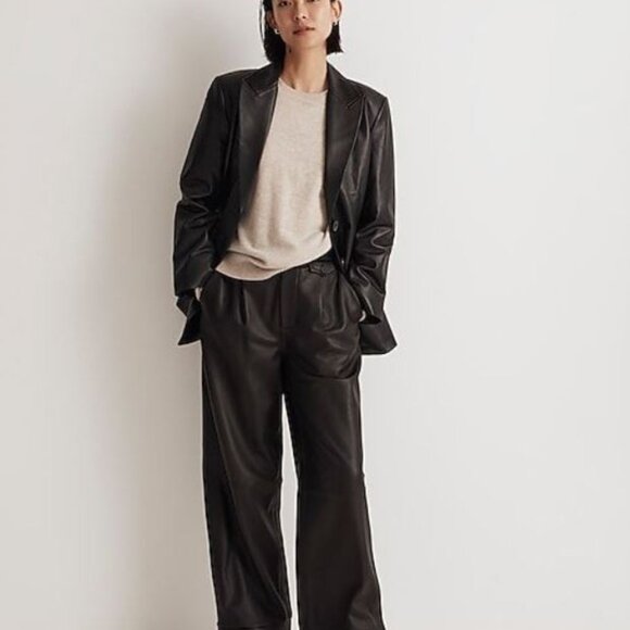 JohnPaulRichard Black Leather Blazer Like-New Women's Medium/size 10 - Picture 10 of 11